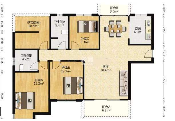 中建江湾壹号  4室2厅2卫   102.00万