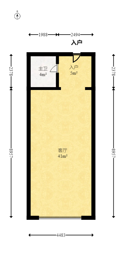 金科时代中心 1室1厅1卫 30.00万 金科时代中心 1室1厅1卫 30.00万户型图
