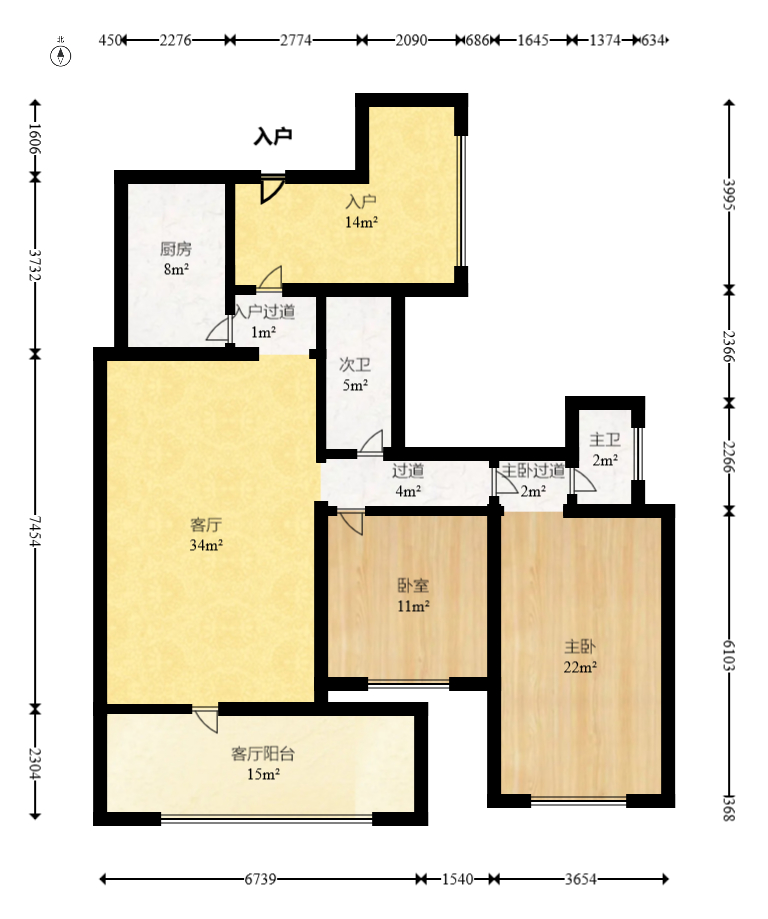 融圣国际 2室1厅1卫 2900.0元/月 融圣国际 2室1厅1卫 2900.0元/月户型图