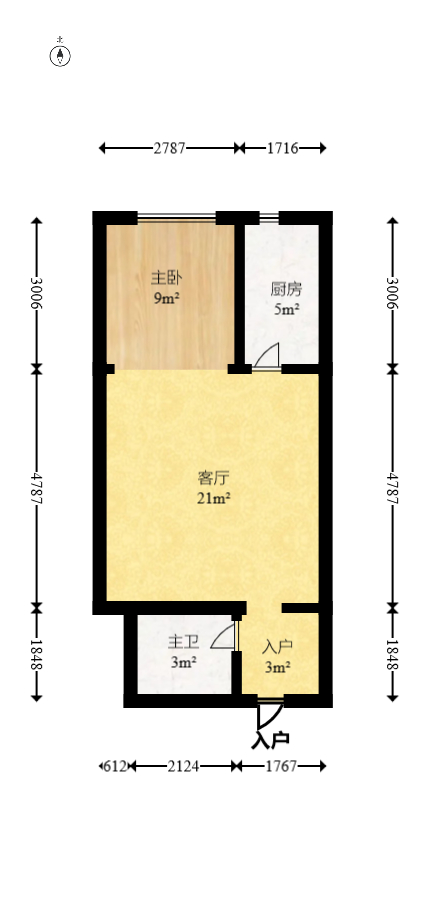 先锋东外滩  1室1厅1卫    1500.0元/月 先锋东外滩  1室1厅1卫    1500.0元/月户型图