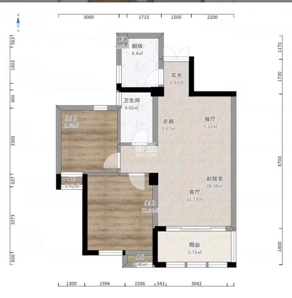 泰山公馆  2室2厅1卫   60.00万