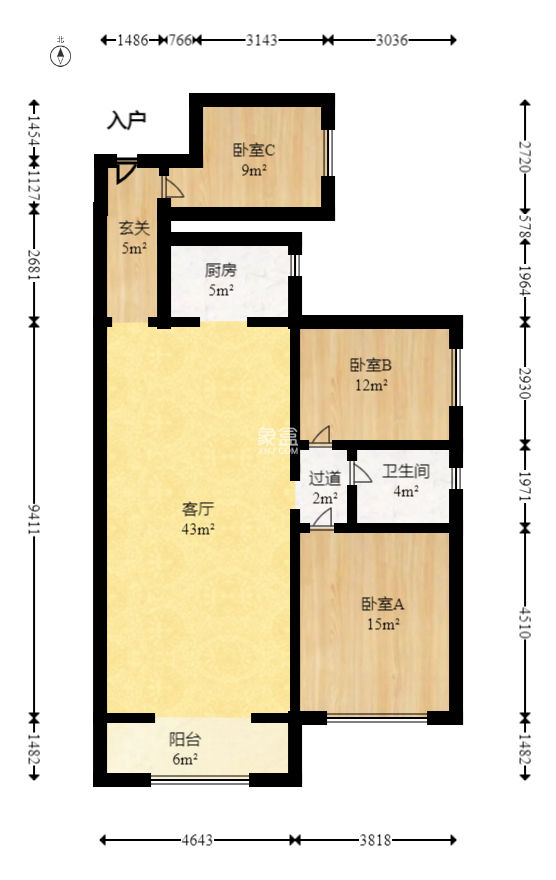 明珠苑  3室2厅1卫   98.00万