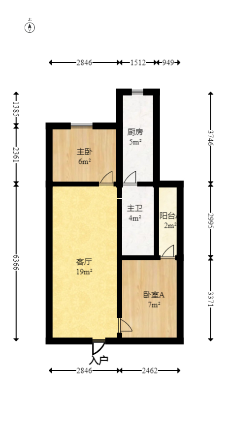 华悦城  2室1厅1卫   43.00万室内图1