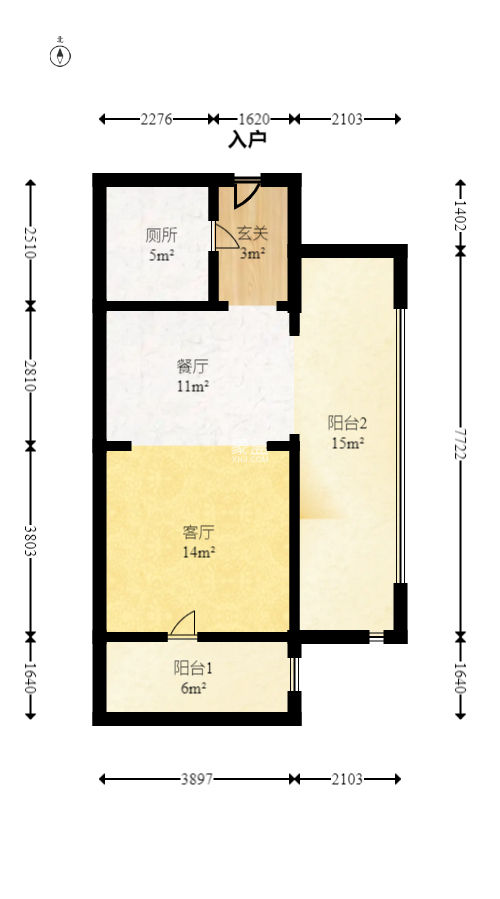 新天地（溫馨家園）新長江賓館  1室1廳1衛(wèi)   27.50萬