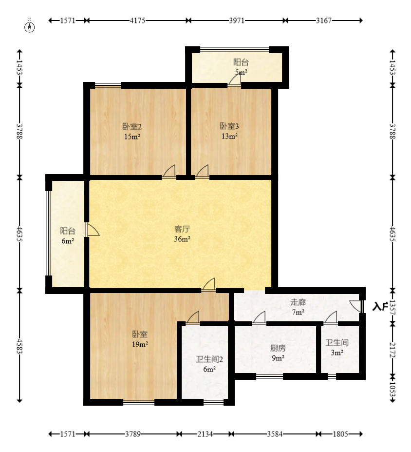 明天一城  3室2厅2卫    84.0万 明天一城  3室2厅2卫    84.0万户型图