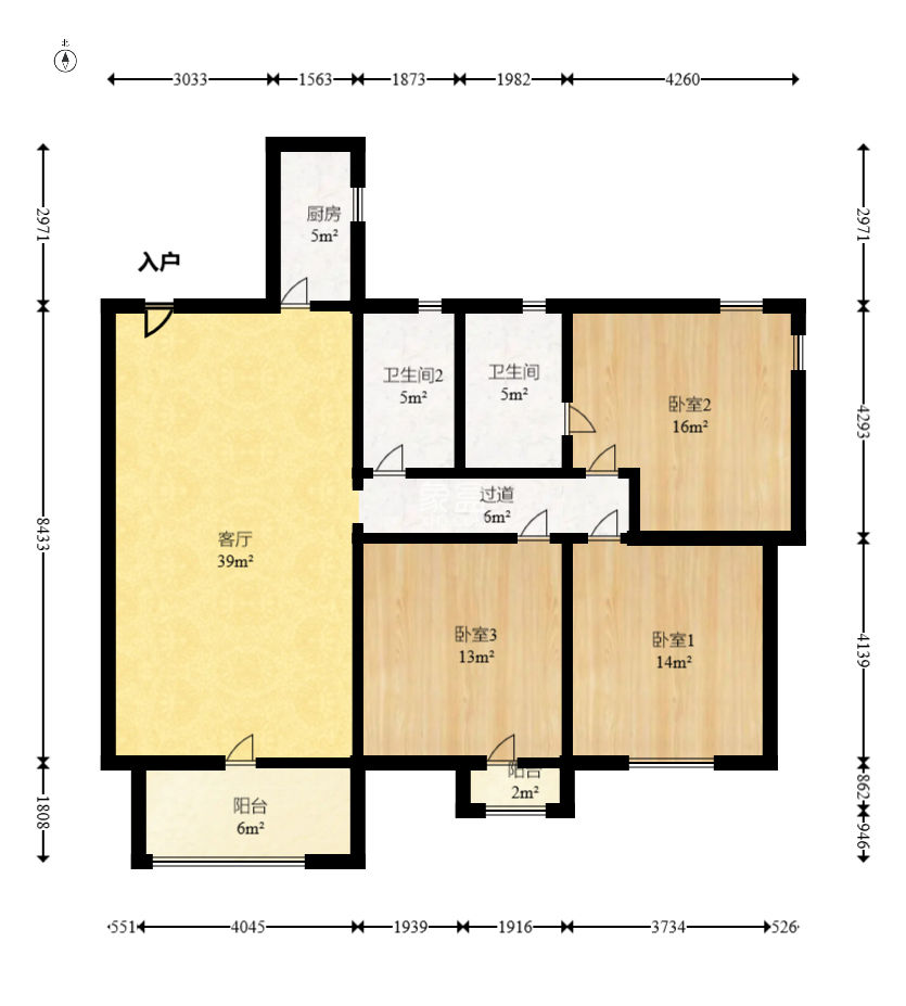 華江樂天花亭  3室2廳2衛(wèi)   115.00萬