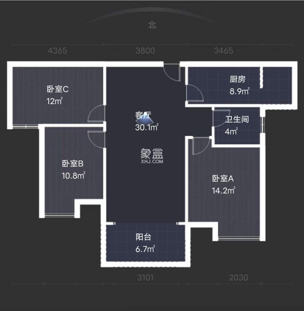山水豪庭  3室2厅1卫    56.8万
