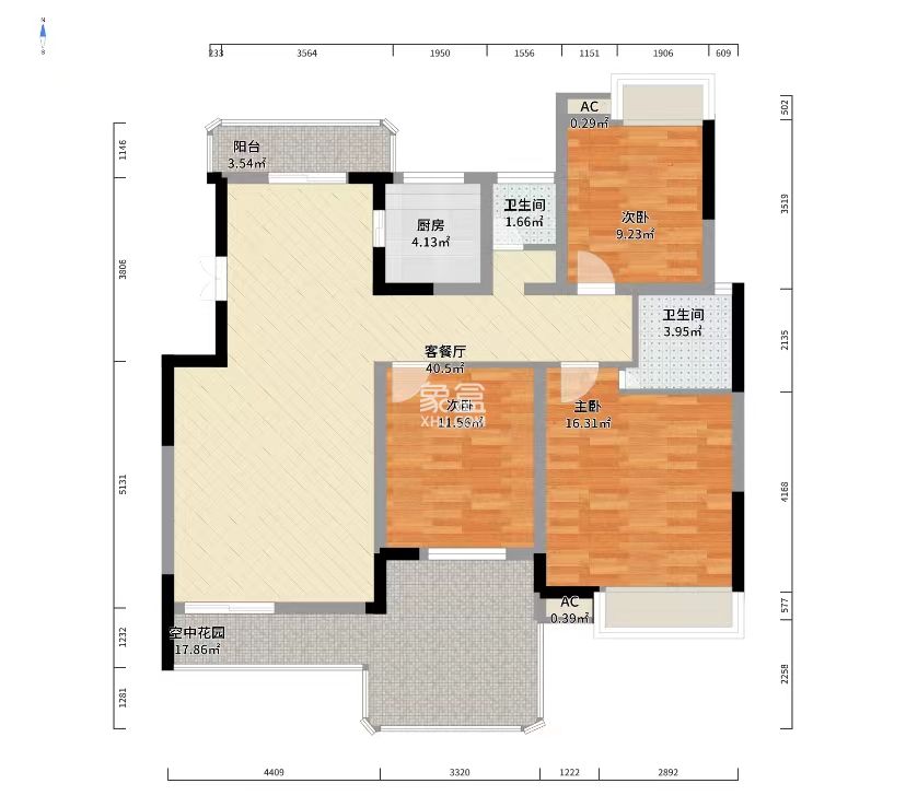 学府港湾 3室2厅2卫 45.80万 学府港湾 3室2厅2卫 45.80万室内图