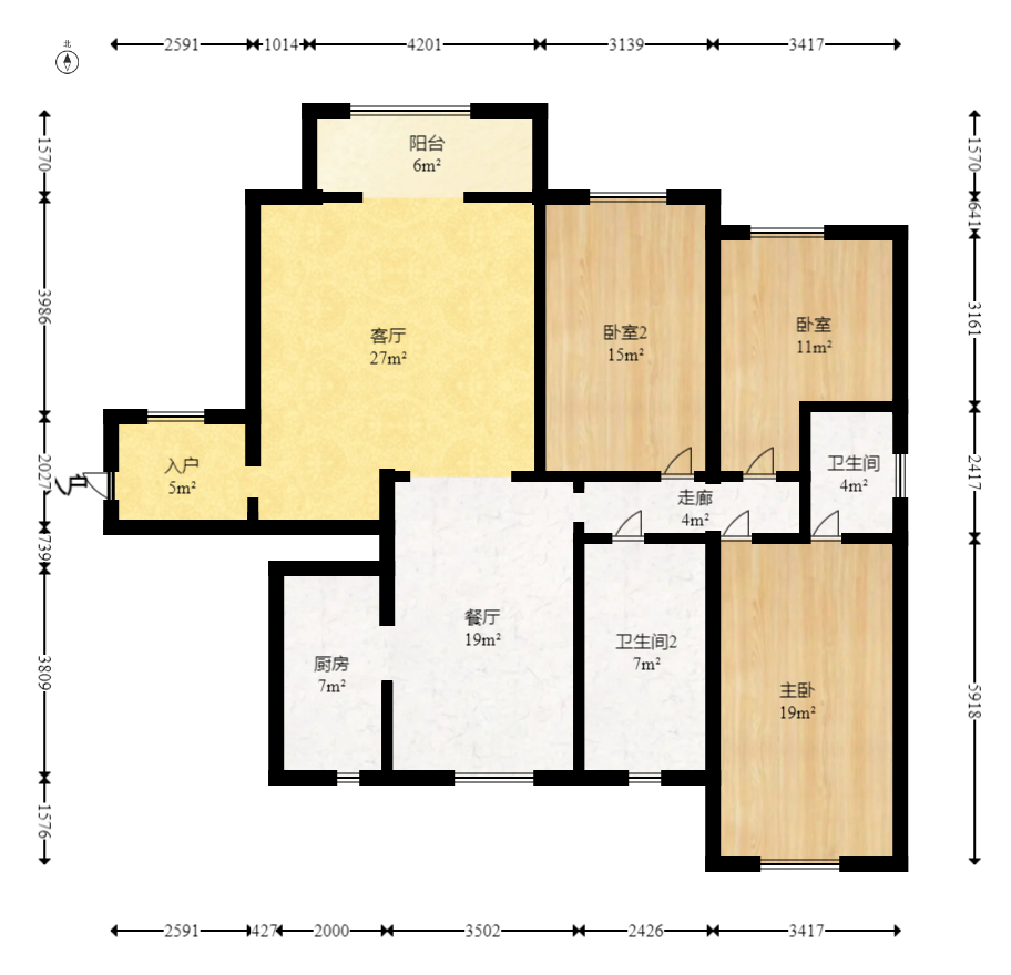 嘉盛和园  3室2厅2卫   139.00万室内图1