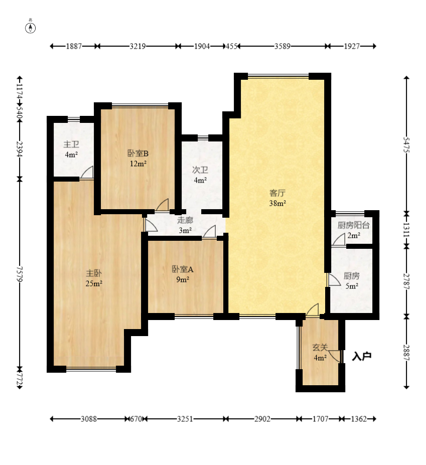中建芙蓉嘉苑  3室2厅2卫   125.00万室内图1