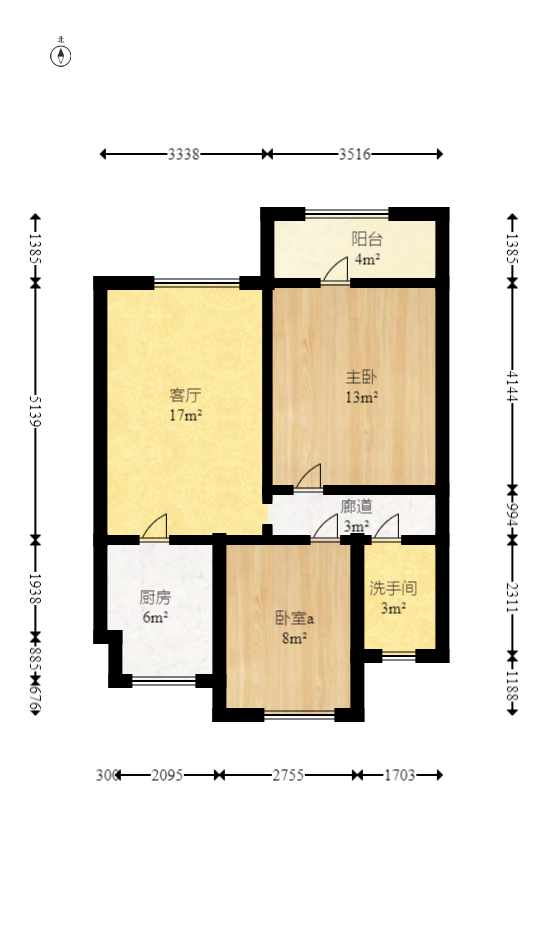 荣盛花语馨苑 2室2厅1卫 2200.0元/月 荣盛花语馨苑 2室2厅1卫 2200.0元/月户型图