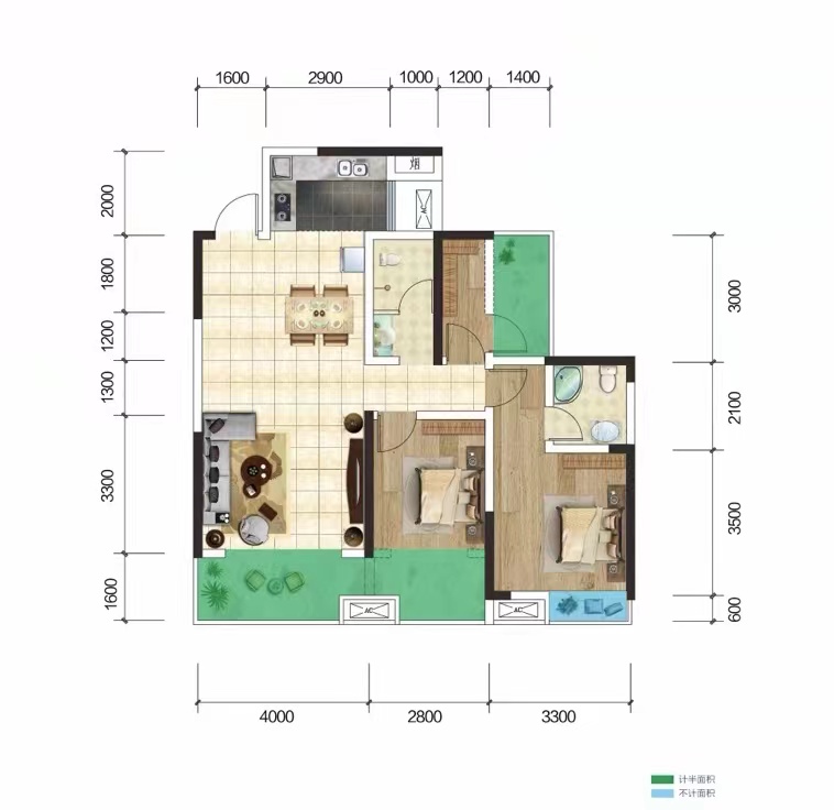 望云印象 3室2厅2卫 48.0万 望云印象 3室2厅2卫 48.0万室内图