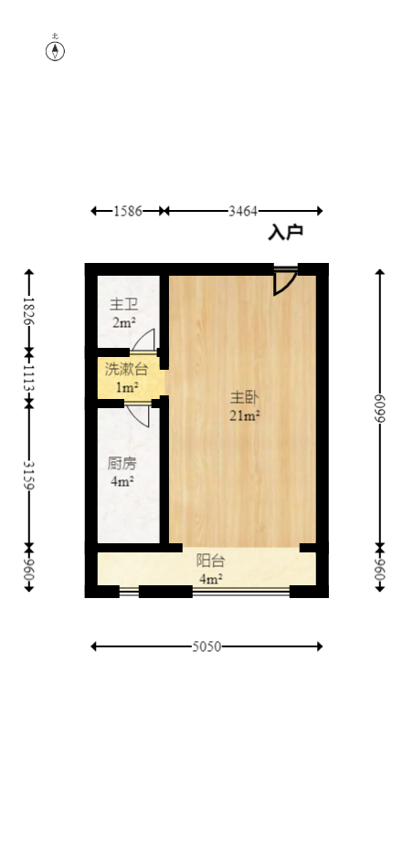 博林金谷 1室1厅1卫 1600.0元/月 博林金谷 1室1厅1卫 1600.0元/月户型图