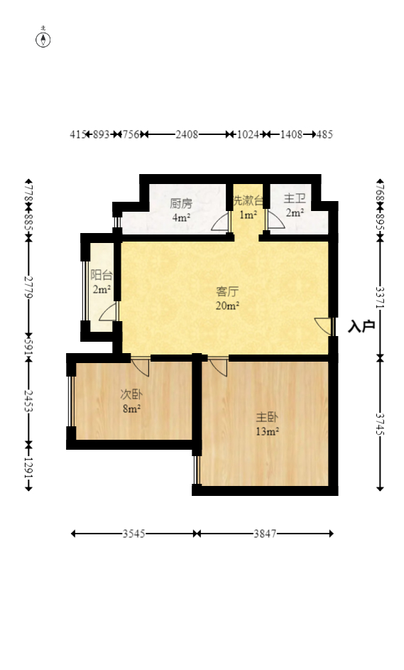 博林云栖  2室2厅1卫    2600.0元/月户型图