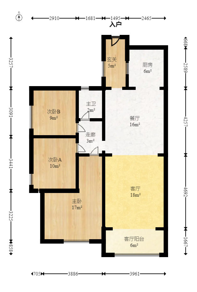 中建芙蓉嘉苑 3室2厅1卫 2100.0元/月 中建芙蓉嘉苑 3室2厅1卫 2100.0元/月户型图