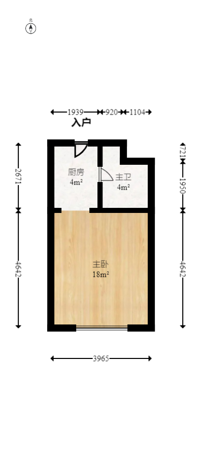 钰龙天下二期(钰龙佳园) 1室1厅1卫 1200.0元/月 钰龙天下二期(钰龙佳园) 1室1厅1卫 1200.0元/月户型图