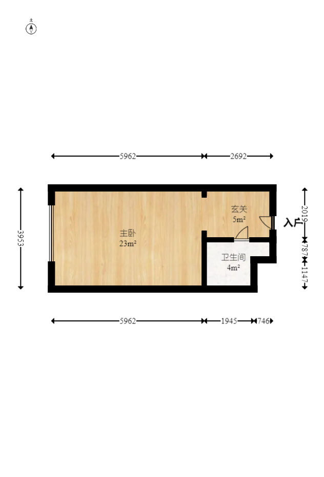 钰龙天下二期（钰龙佳园）  1室1厅1卫   2100.00元/月户型图