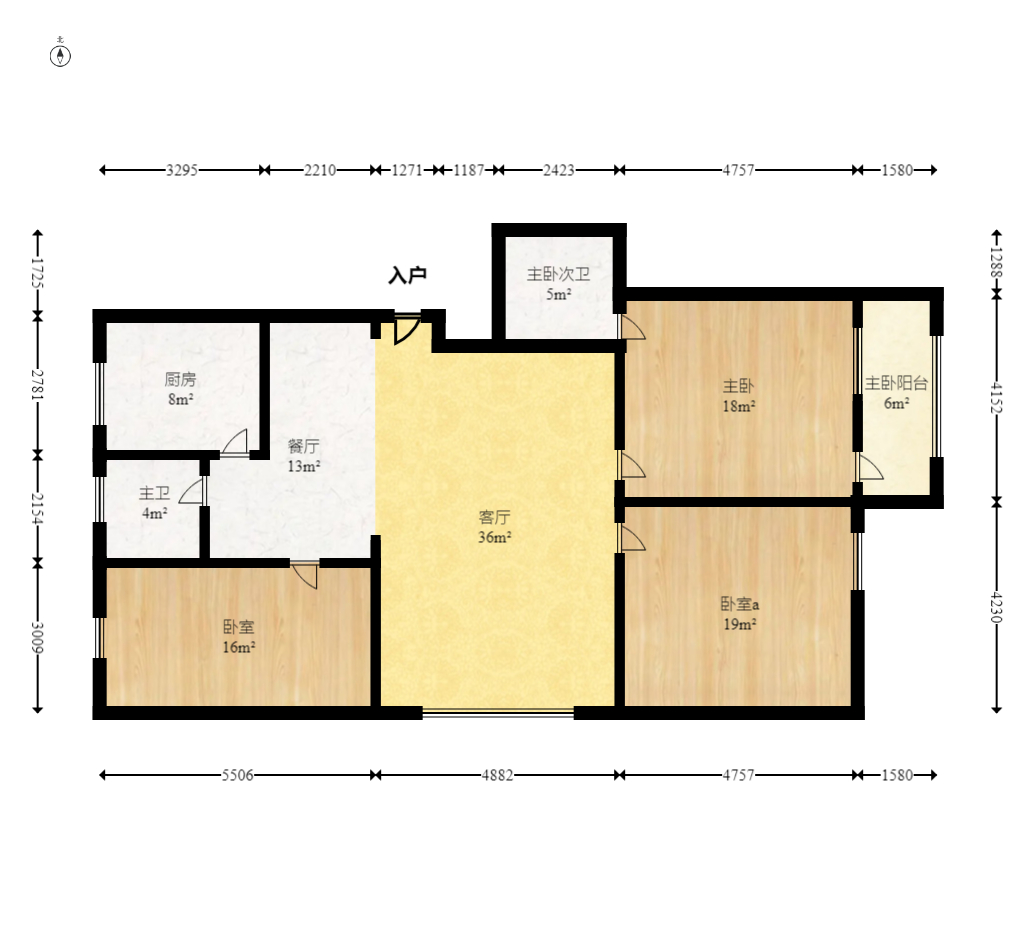 中南汽车世界 3室2厅1卫 1350.0元/月 中南汽车世界 3室2厅1卫 1350.0元/月户型图