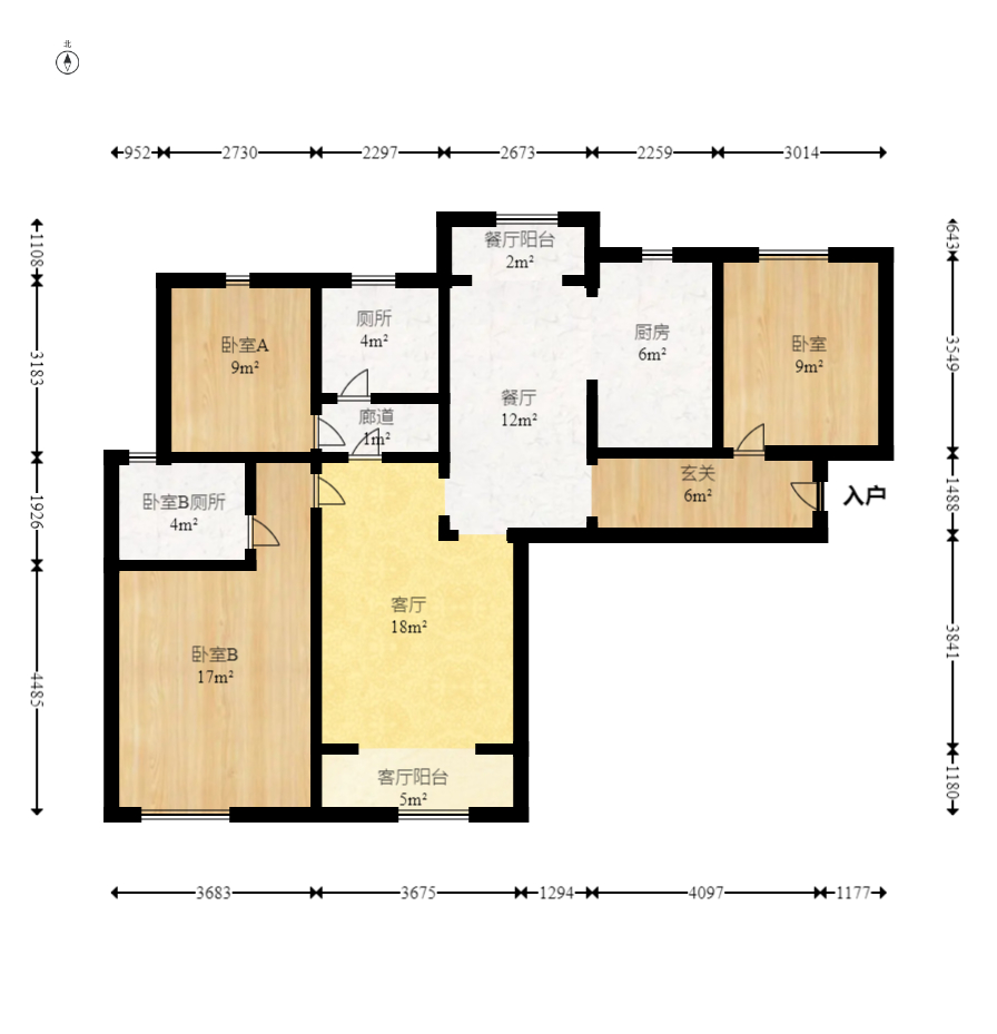 湘熙水郡(观澜海赋家园) 3室2厅2卫 3000.0元/月 湘熙水郡(观澜海赋家园) 3室2厅2卫 3000.0元/月户型图