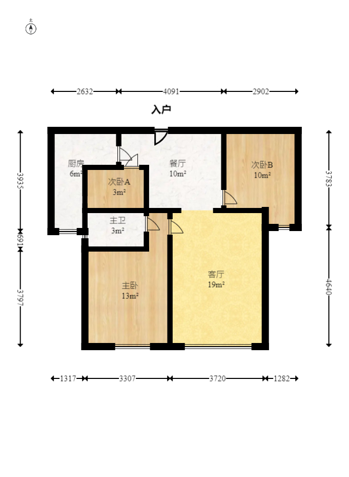蓝山郡 3室2厅1卫 2000.0元/月 蓝山郡 3室2厅1卫 2000.0元/月户型图
