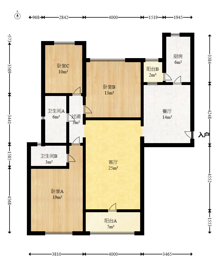 恒大雅苑 3室2厅2卫 3000.00元/月 恒大雅苑 3室2厅2卫 3000.00元/月户型图
