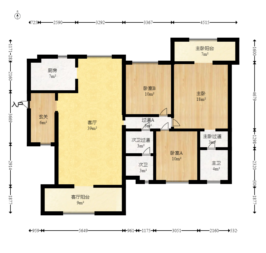 莱茵城  3室2厅2卫    2200.0元/月 莱茵城  3室2厅2卫    2200.0元/月户型图