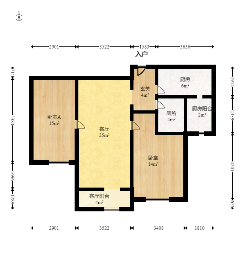 中建麓山和苑 2室2厅1卫 1600.0元/月 中建麓山和苑 2室2厅1卫 1600.0元/月户型图