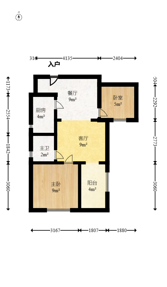 凯通国际城(凯通朝庭) 2室1厅1卫 2880.0元/月 凯通国际城(凯通朝庭) 2室1厅1卫 2880.0元/月户型图