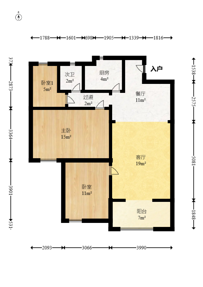 凯通国际城(凯通朝庭) 2室1厅1卫 3580.0元/月 凯通国际城(凯通朝庭) 2室1厅1卫 3580.0元/月户型图
