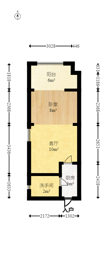 润芳园  1室1厅1卫   45.20万室内图1