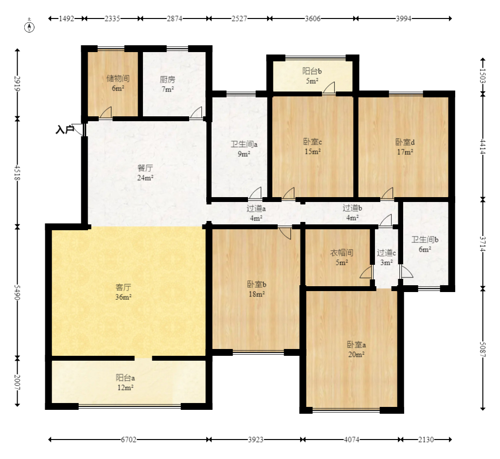 华润嘉园  5室2厅2卫   227.00万室内图1