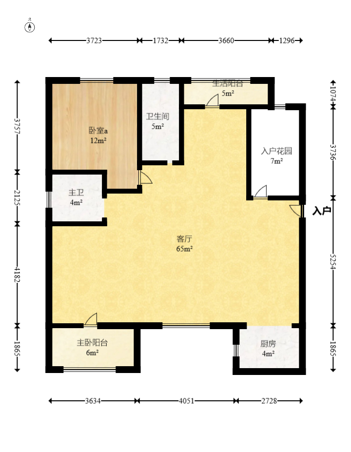 Cross尚公馆  4室2厅2卫    76.5万 Cross尚公馆  4室2厅2卫    76.5万户型图