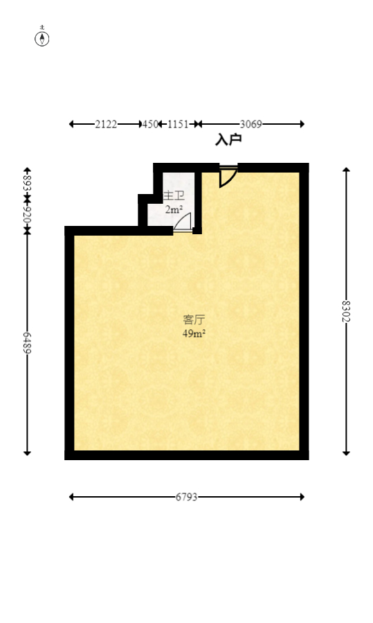 汀兰雅苑  1室1厅1卫    50.0万室内图1
