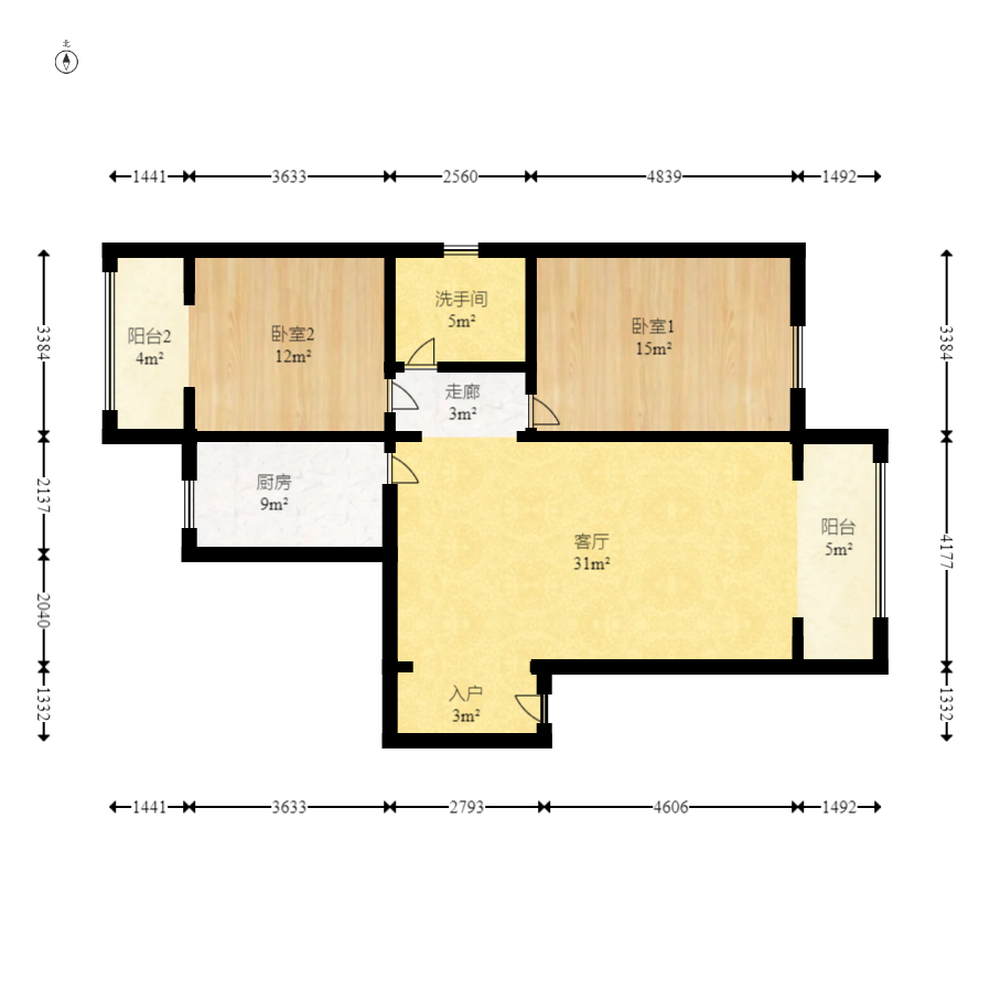 康欣園  2室2廳1衛(wèi)    72.0萬室內(nèi)圖1