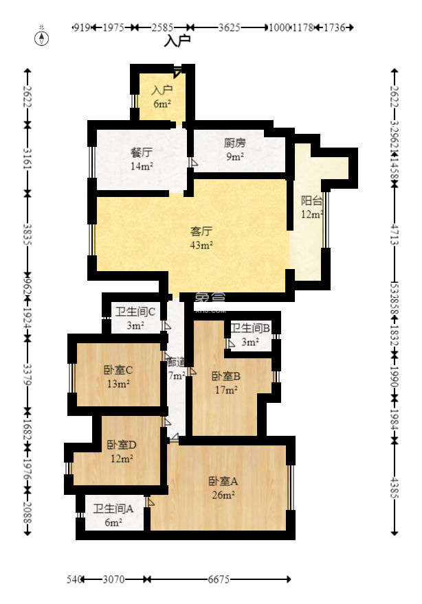 达美D6区  5室2厅3卫   160.00万