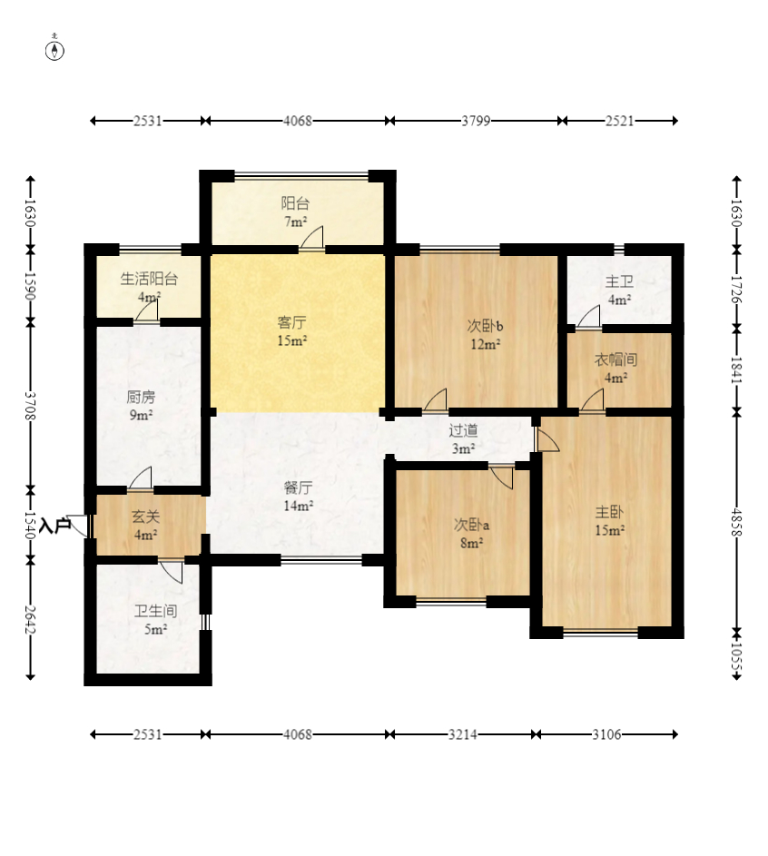 富基世纪公园  3室2厅2卫    85.16万室内图1