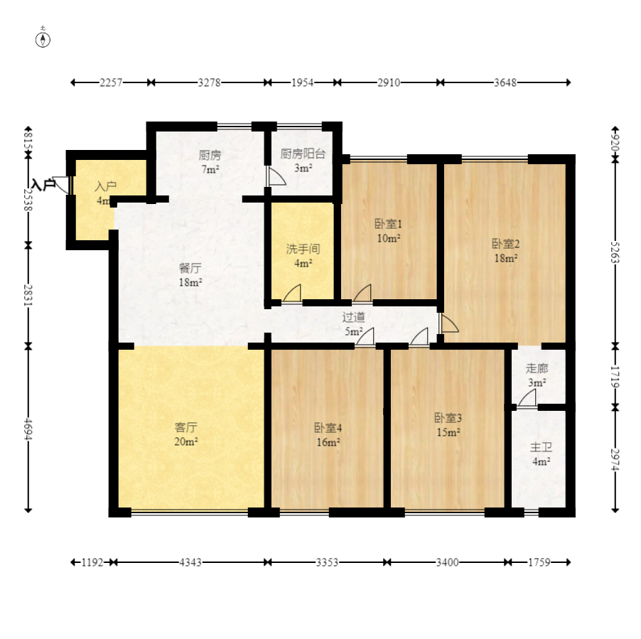 万博汇  4室1厅2卫    329.0万室内图1