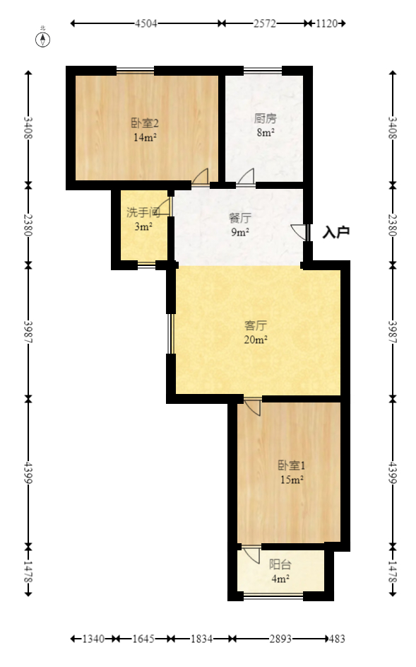 井湾子中学教职工宿舍  2室2厅1卫   46.00万室内图1
