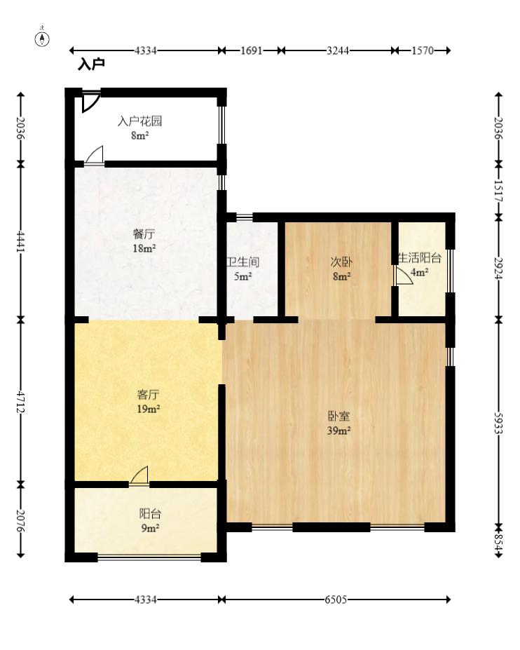 Cross尚公馆  4室2厅2卫   99.00万 Cross尚公馆  4室2厅2卫   99.00万户型图