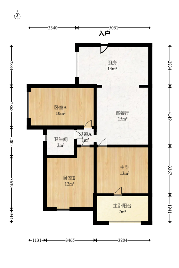 卓越蔚蓝海岸三期  3室1厅1卫   89.50万室内图1