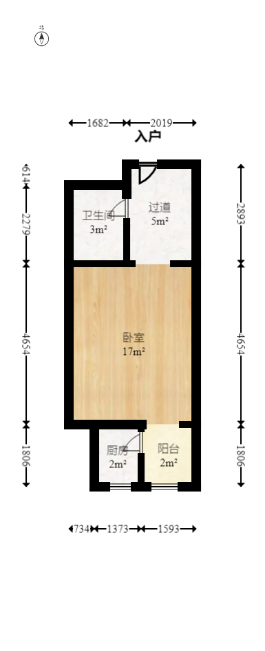 五矿紫湖香醍  1室1厅1卫   22.00万室内图1