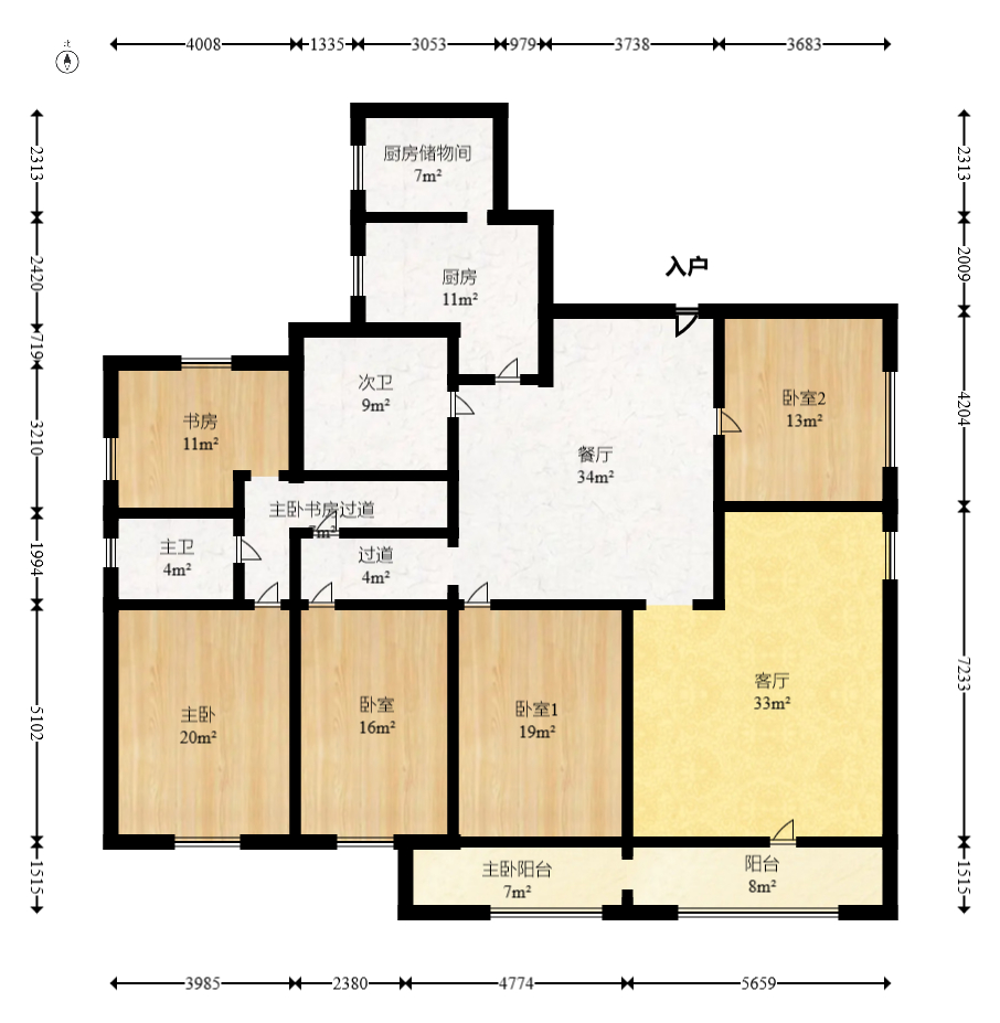 润沁园（润沁公馆）  4室2厅1卫    268.0万室内图1