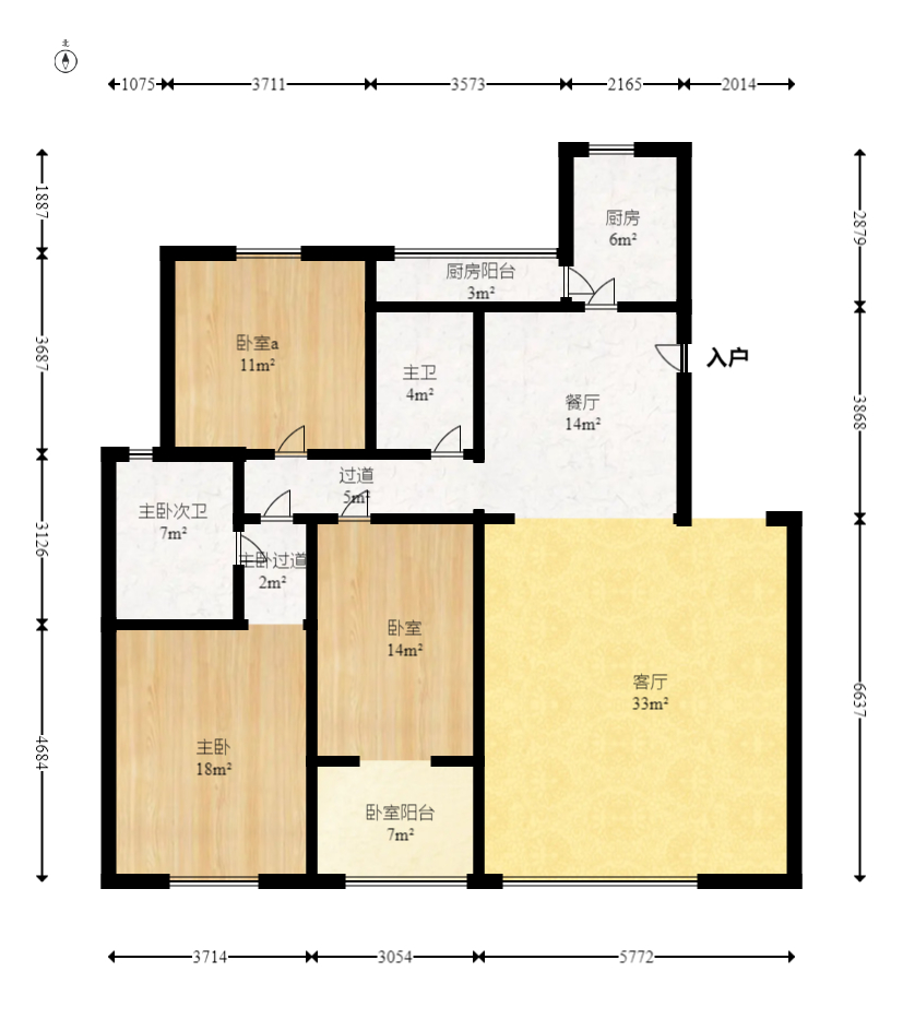 世景华庭 3室2厅2卫 66.0万 世景华庭 3室2厅2卫 66.0万户型图
