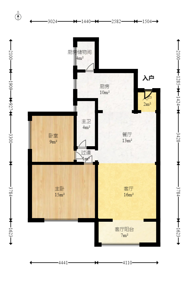 红树湾 2室2厅1卫 45.00万 红树湾 2室2厅1卫 45.00万户型图