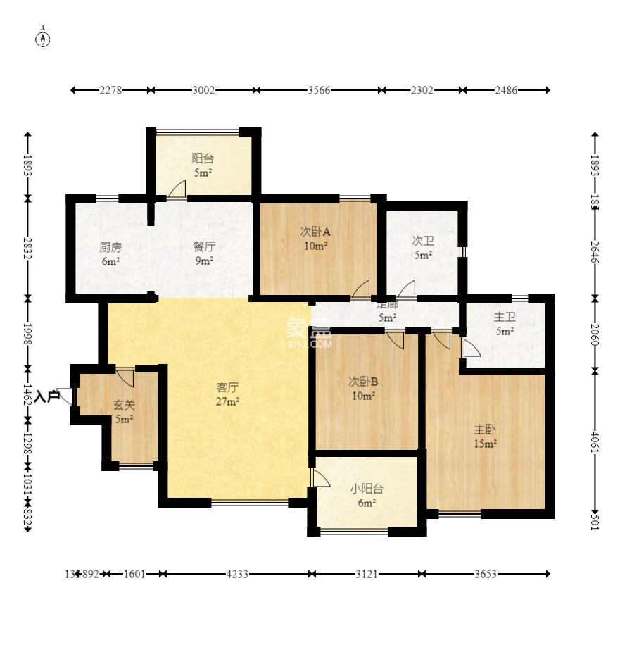 东方航标  3室2厅1卫   85.00万