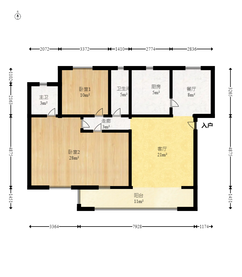 星邮小区 3室2厅1卫 55.0万 星邮小区 3室2厅1卫 55.0万户型图