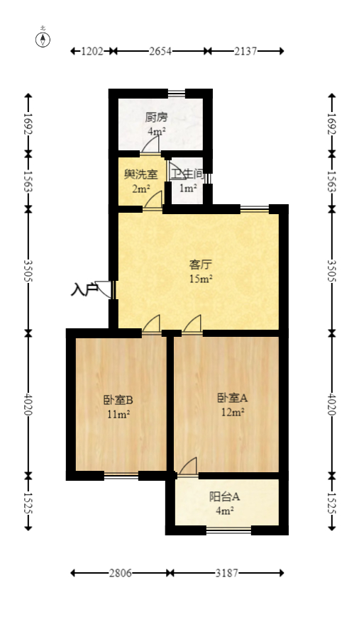 佳园星城  2室1厅1卫   35.80万室内图1