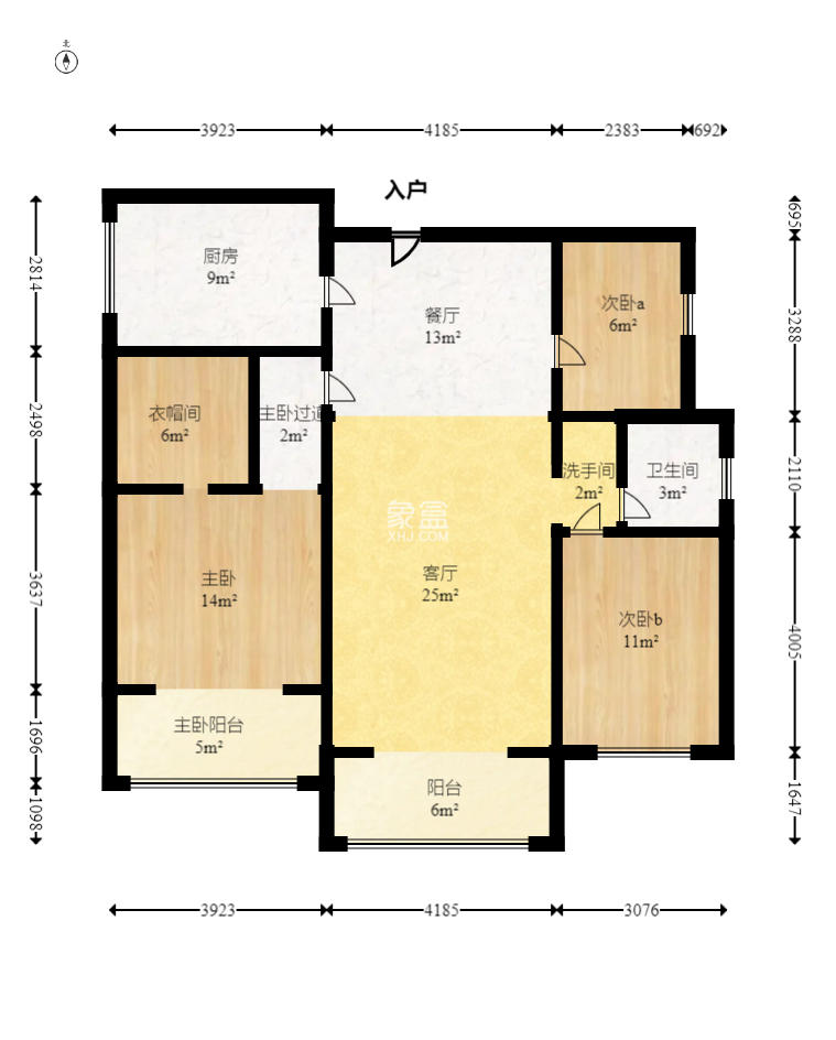 星月绿洲 3室2厅2卫 136.8万 星月绿洲 3室2厅2卫 136.8万户型图