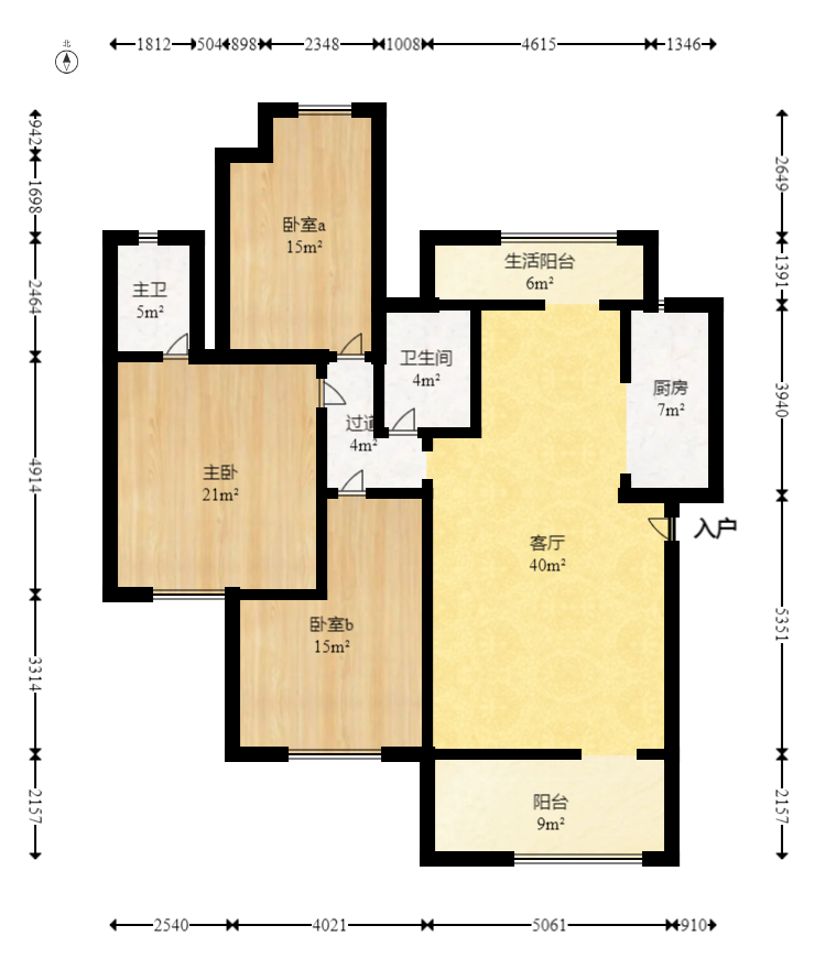 南山苏迪亚诺 3室2厅2卫 90.00万 南山苏迪亚诺 3室2厅2卫 90.00万户型图