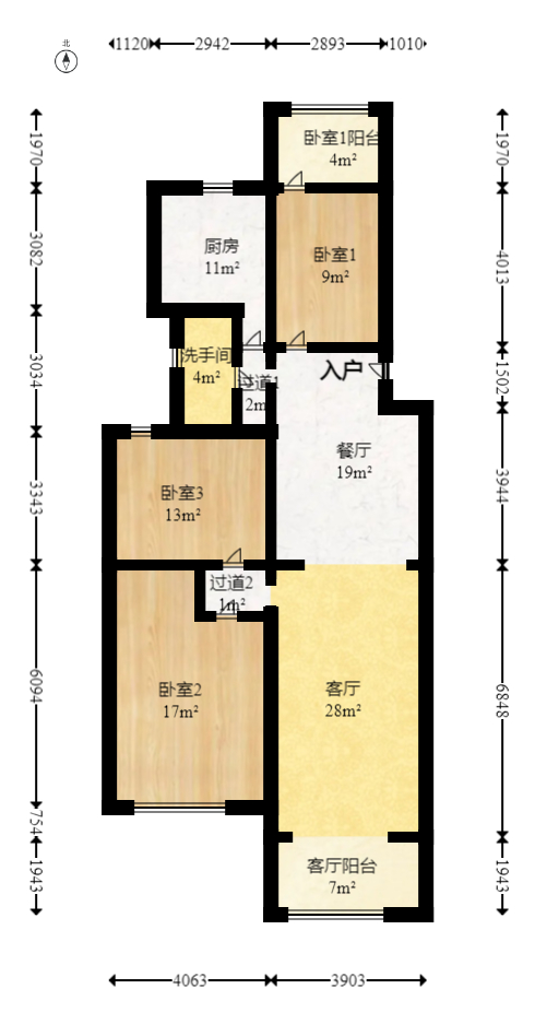 鑫天佳园  3室2厅2卫    72.0万 鑫天佳园  3室2厅2卫    72.0万户型图